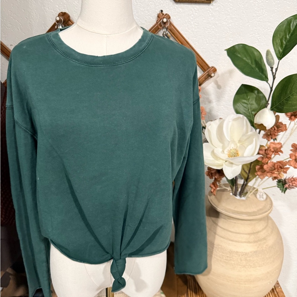Aerie Teal Knotted Sweatshirt